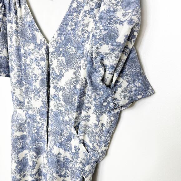 Julia Jordan Floral Print Button Front Puff Sleeve Dress 16 - Picture 7 of 12